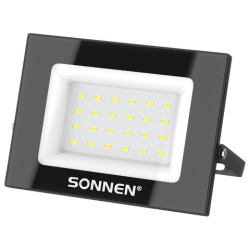 Прожектор светодиодный 20 Вт, 6500 К, 1600 Лм, IP65, 122x84x26 мм, черный, SONNEN, 238412
