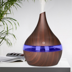 Увлажнитель (аромадиффузор) воздуха Mini Atomization Humidifier, с разноцветной подсветкой ,300 ml, 220V Темное дерево