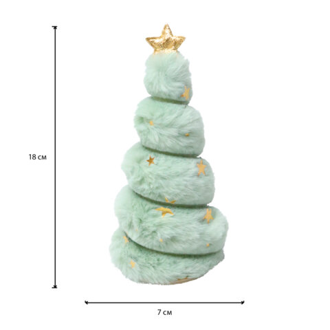 Украшение новогоднее интерьерное, 18 см, "Пушистая елочка", полиэстер, пенопласт, ЗОЛОТАЯ СКАЗКА, 592565