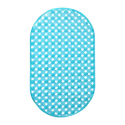 Коврик для ванны противоскользящий 69х39 см, "Ротанг", овальный, голубой, ПВХ, PRIMILA (ПРИМИЛА), 700384