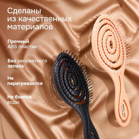 Расческа для волос массажная 23х6,5 см, НАБОР 2 шт+щетка для чистки В ПОДАРОК MONTE VITA (МОНТЕ ВИТА), 457435