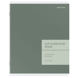 Тетрадь предметная MonoPastel 48л, пластиковая обложка, АНГЛИЙСКИЙ ЯЗЫК, клетка, подсказ, BRAUBERG, 405503