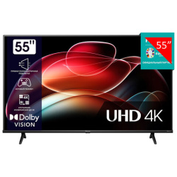 Телевизор HISENSE 55A6K, 55" (139 см), 3840x2160, 4K, 16:9, Vidaa, Wi-Fi, черный