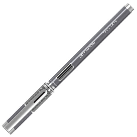 Ручка гелевая BRAUBERG "GEL ONE", ЧЕРНАЯ, стандартный узел 0,5 мм, линия письма 0,35 мм, 144037