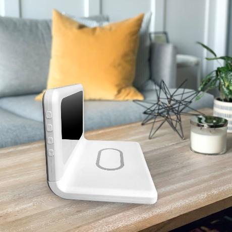 Часы-метеостанция Konner с функцией беспроводной зарядки, белый