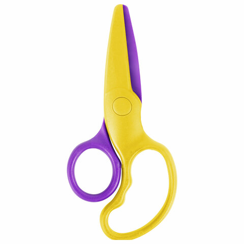 Ножницы ЮНЛАНДИЯ "ЁЖИК", 127 мм, безопасные пластиковые лезвия, эргономичные ручки, ассорти, 236982