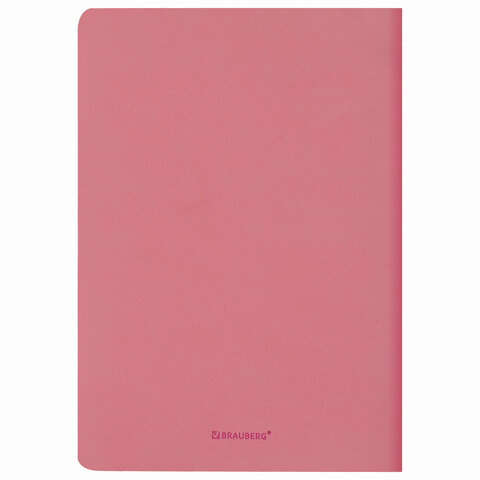 Тетрадь 60 л. в линию обложка кожзам SoftTouch, сшивка, B5 (179х250мм), РОЗОВЫЙ, BRAUBERG RAINBOW, 403885