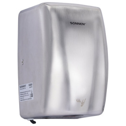 Сушилка для рук ВЫСОКОСКОРОСТНАЯ АНТИВАНДАЛЬНАЯ SONNEN K2020, 1000 Вт, 100 м/с, IPX3, 72 дБ, нержавеющая сталь, 607193