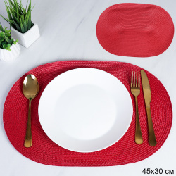 Салфетка для стола овальная / red /уп 6/300/30х45 смкрасная АКЦИЯ