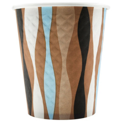 Стакан одноразовый бумажный 250/280 мл, диаметр 80 мм, конгрев/печать, "Волна", КОМПЛЕКТ 50 шт., WELDAY (ВЭЛДЭЙ), 702698