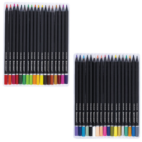 Карандаши цветные чёрное дерево BRAUBERG BLACK WOOD, 36 цветов, мягкий грифель 3 мм, 182042