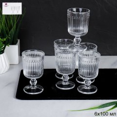 Рюмка 6 штук 60 мл на ножке прямая / F207-1A /уп 24/
