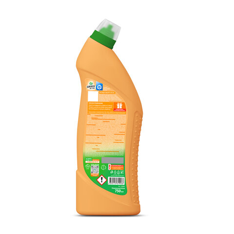 Средство для уборки сантехники и туалета дезинфицирующее 750мл GRASS DOS-GEL "Сила цитрусов", 125678