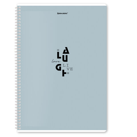 Тетради ДЭК А4 96 л. КОМПЛЕКТ 2 шт. BRAUBERG гребень, клетка, матовая ламинация, "Пастель_3", 404885