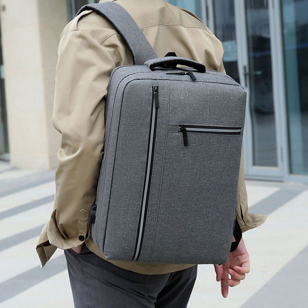 Рюкзак для ноутбука 15.6" Businescase MBP-1059, темно-серый / USB-провод, ремень для переноски на чемодане, кармашек для карточек на ремне, эргономичные ремни и спинка