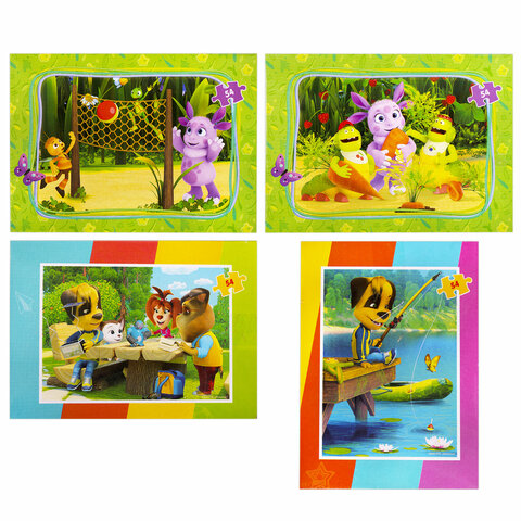 Пазлы картонные 54 элемента, "Лицензионные сюжеты", КОМПЛЕКТ 20 шт., поле 17,5х13 см