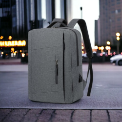 Рюкзак для ноутбука 15.6"  Skinny MBP-1050, серый /  Защита отделов, USB-порт, уплотненное дно