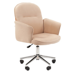 Кресло офисное Chairman CH 130, велюр, бежевое, 7142120