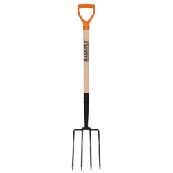 Вилы копальные стальные 19х28 см, ОБЩАЯ ДЛИНА 115 см, деревянный черенок, V-ручка, RABBITEX (РАББИТЕКС) "STANDARD", 700492