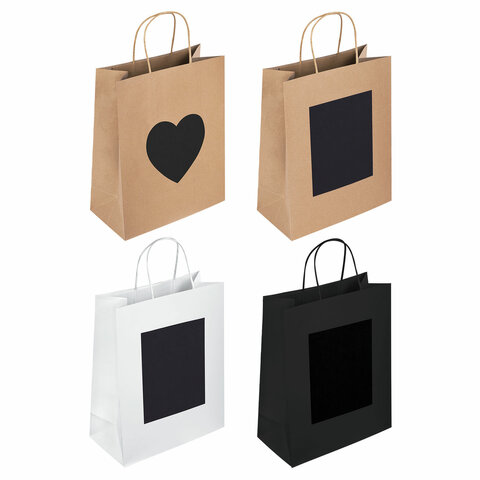 Пакет подарочный (1 штука) 26x13x32 см, скретч-слой + стилус, "Kraft Mix", ассорти, ЗОЛОТАЯ СКАЗКА, 591972