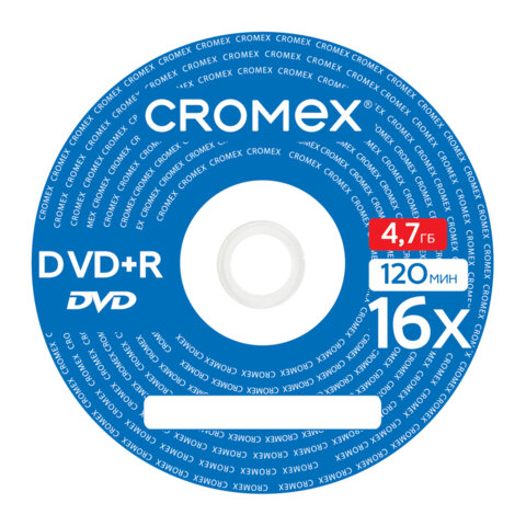 Диск DVD+R CROMEX (КРОМЕКС), 4,7 Gb, 16x, Slim Case, 1 шт., 514308