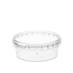 Банка с крышкой 385мл пластиковая под пресервы с контрольным замком, диаметр 122мм ВЗЛП, ШК5957, 1214КП