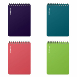 Блокнот МАЛЫЙ ФОРМАТ А6, 102х146 мм, 80 л., спираль, пластик, клетка, ERICH KRAUSE, "Reef", 63649