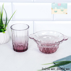 Набор стакан и салатник/ 9019 /уп 36/ подарочная коробка