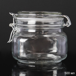 Банка для сыпучих c бугельным замком 500 мл / O801 /уп 36/