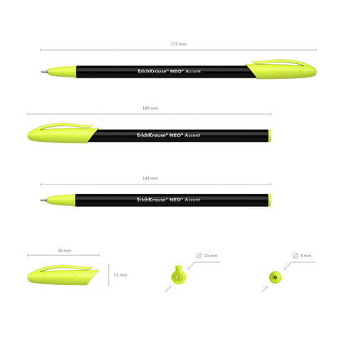 Ручка шариковая ERICH KRAUSE "Neo Stick Accent", СИНЯЯ, узел 0,7 мм, корпус ассорти, 0,26 мм, 55386