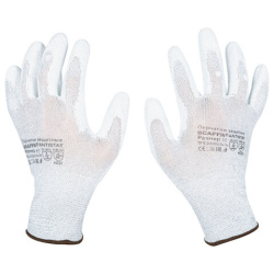 Перчатки антистатические SCAFFA "Antistat", карбоновая нить, полиуретановое покрытие, размер 10 (XL), 9248, 00-00015298