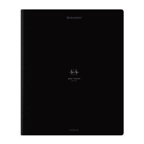 Тетрадь А5 96 л. BRAUBERG, на сшивке с корешком, клетка, обложка картон, "Ритм", 405289