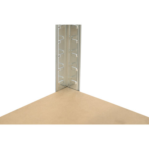 Стеллаж металлический BOOMHOUSE (БУМХАУС) безболтовой, 1800x750x350 мм, 5 полок МДФ, серебристый, 291411