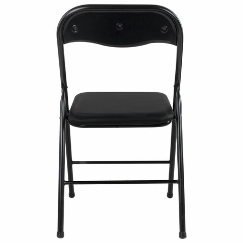 Стул складной BRABIX "Golf CF-007", черный каркас, кожзам черный, 531565