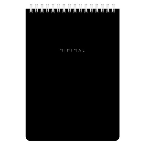 Блокнот А5 146х206 мм, 60 л., гребень, картон, жесткая подложка, клетка, BRAUBERG "Minimal Classic", 116426