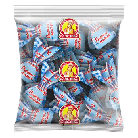 Конфеты СЛАВЯНКА "Волжские просторы" в вафельной крошке, с начинкой пралине, 1000 г, 40187