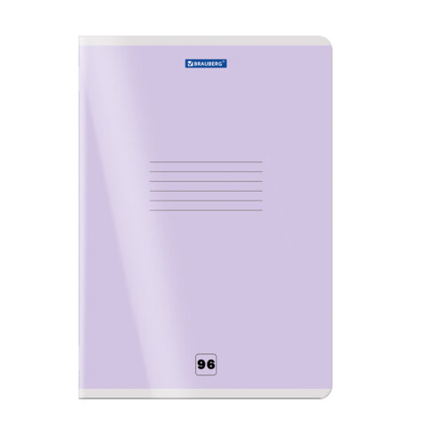 Тетрадь пластиковая обложка (прозрачная) А4, 96 листов, скоба, клетка, BRAUBERG "Smart Cover", АССОРТИ (микс в спайке), 405042