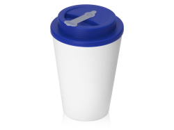 Пластиковый стакан с двойными стенками «Take away», Цвет белый/синий
