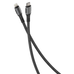 Кабель PD, USB2.0, Type-C - Lightning, 1.2м, черный, OLMIO