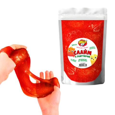 Слайм с глиттером, аромат апельсин, 500 г, JOLLY JOT, 666671