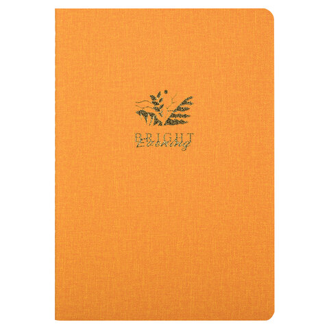 Тетрадь 60 л. в точку обложка кожзам под рогожку, сшивка, B5 (179х250мм), ЖЕЛТЫЙ, BRAUBERG BRIGHT, 403848