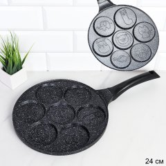 Сковорода блинная 24 см для панкейков Животные / ZOO-525 /уп 24/ 0,54