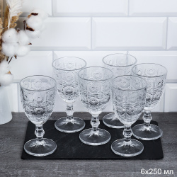 Фужер 6 штук 200 мл Солнце / F165B /уп 8/