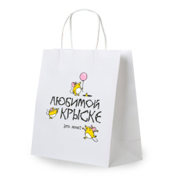 Пакет подарочный (1 штука) 26х13х32 см (L) "Любимой крыске", крафт, ЗОЛОТАЯ СКАЗКА, 700851