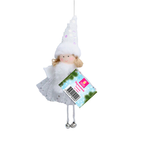Украшение елочное, "Девочка", 19 см, полиэстер, ассорти 4 дизайна, ЗОЛОТАЯ СКАЗКА, 592606
