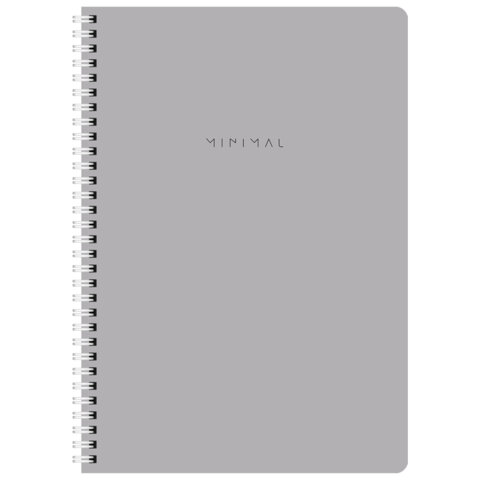 Тетради ДЭК А4 96 л. КОМПЛЕКТ 2 шт. BRAUBERG гребень, клетка, матовая ламинация, MINIMAL CLASSIC, 404878