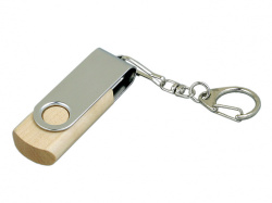 USB 2.0- флешка промо на 16 Гб с поворотным механизмом, Размер 16Gb, Цвет натуральный/серебристый