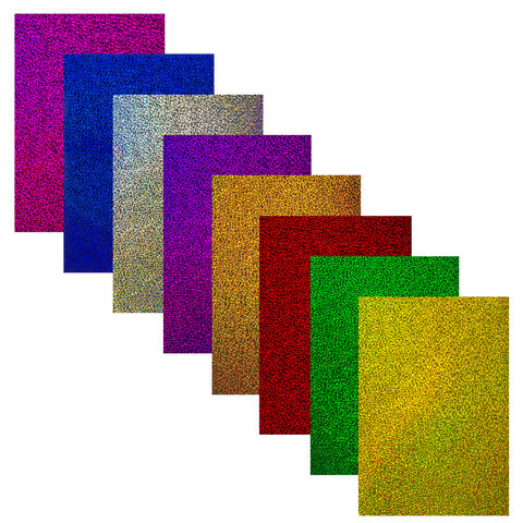 Картон цветной А4 ГОЛОГРАФИЧЕСКИЙ, 8 листов 8 цветов, 230 г/м2, "ЗОЛОТОЙ ПЕСОК", ОСТРОВ СОКРОВИЩ, 129882