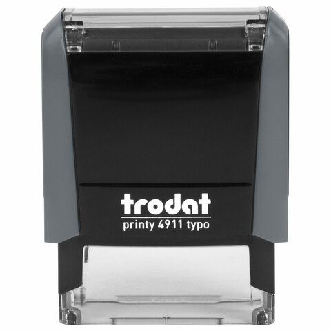 Штамп самонаборный 3-стр, 38х14 мм, синий, TRODAT 4911P4/DB, корпус СЕРЫЙ, КАССА В КОМПЛЕКТЕ, 43214