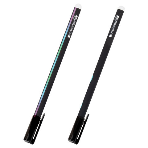 Ручка стираемая гелевая с принтом FUNSTER (ФАНСТЕР) "BLACK CAT", СИНЯЯ, корпус ассорти, игольчатый наконечник 0,5 мм, линия 0,35 мм, 144415